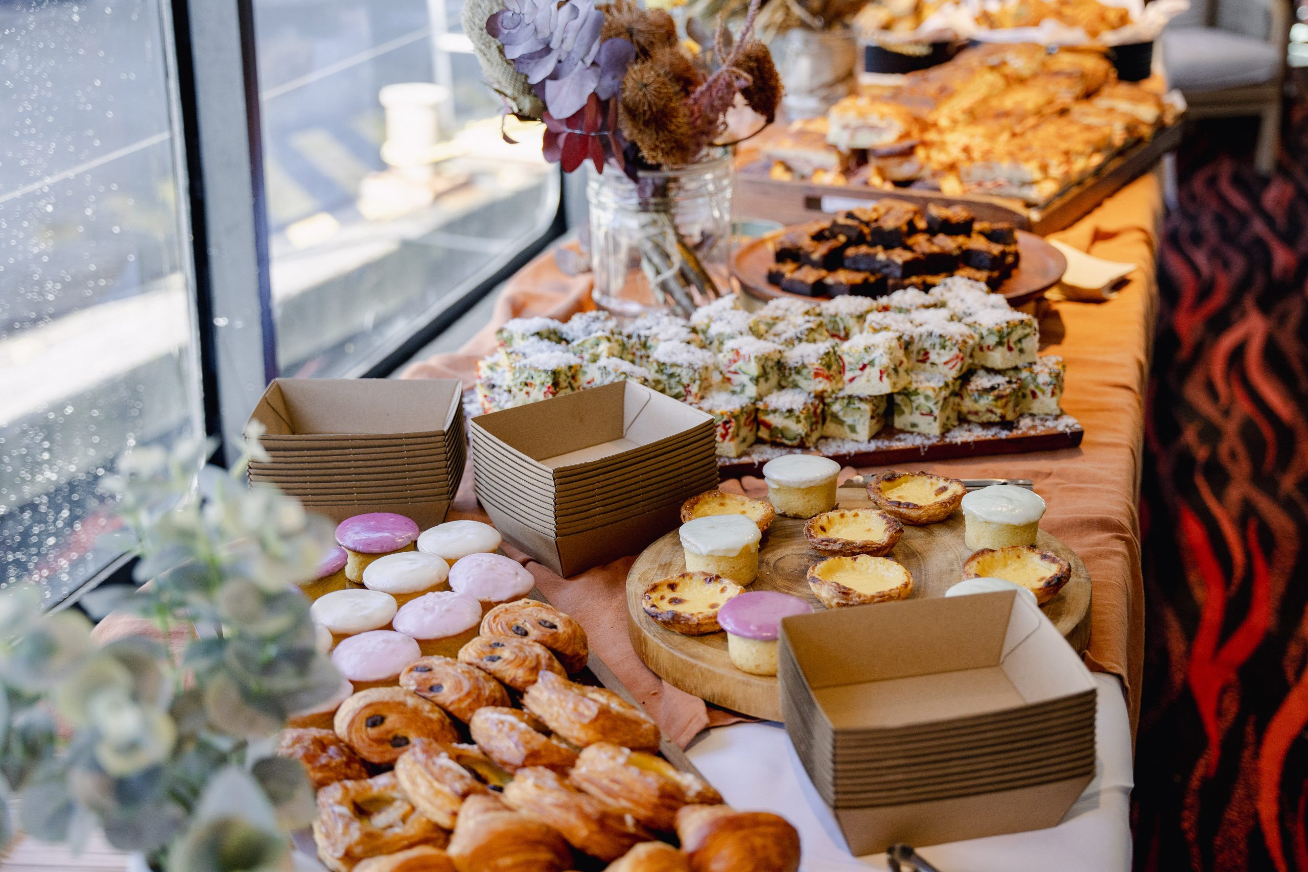 Dessert table with pastries and sweet treats