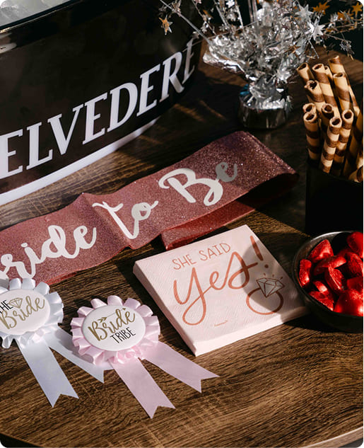 Decorative event sign with Belvedere branding